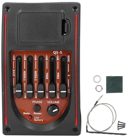 5-Band-EQ-Vorverstärker-Equalizer-Tonabnehmer für Akustikgitarren-EQ-Tuner-Verstärker, Vorverdrahtetes Ersatzzubehör für Gitarristen