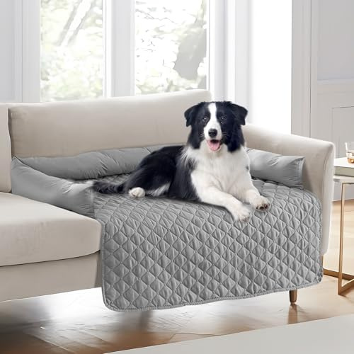 BORDEAG Hundsängar hundkudde, 75 x 75 cm stor hundsäng, soffskydd för hundar, hundtäcke med halkfri soffkudde med kant halkfri hundfilt också lämplig för tvättmaskin