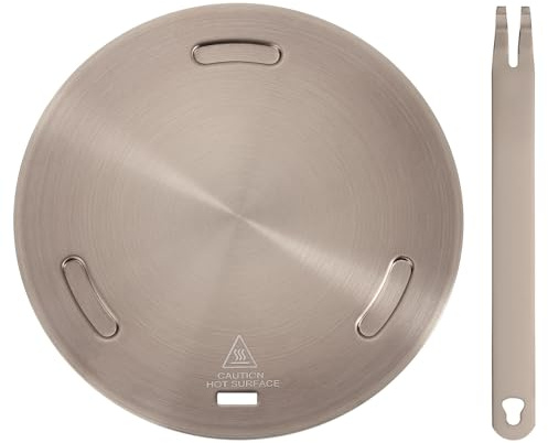 QUARKZMAN Chaleur Diffuseur Plaque pour Gaz Poêle 8 pouce Rond Chaleur Conduction Induction Adaptateur Plaque avec Amovible Poignée Ustensiles Cuisine Protecteur pour Ustensiles, Rose Or