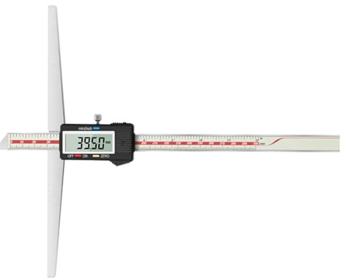 Digital Tiefen-Messschieber 300 mm, Brückenlänge 200 mm, 0,01 mm hochgenauer Edelstahl Digitaler Tiefenmessschieber mit mm/Zoll-Messsystem, Tiefenmess-Messschieber Messwerkzeug (Brückenlänge 200 mm)