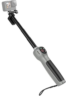 Hanzete Sports Camera Underwater Selfie Stick with Remote Control Diving Extension Stick Max. 85cm Extended Length 30M Waterproof Depth Built-in Battery Only Replacement for Hero 12/11/10/9/8