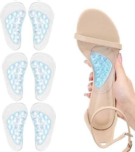 FDEETY 3 Paires Soutien De La Voûte Plantaire Semelles Orthopédiques Semelle Gel Femme Semelle Pied Creux Semelle Orthopédique Homme Semelle Chaussure Confort(Transparente)