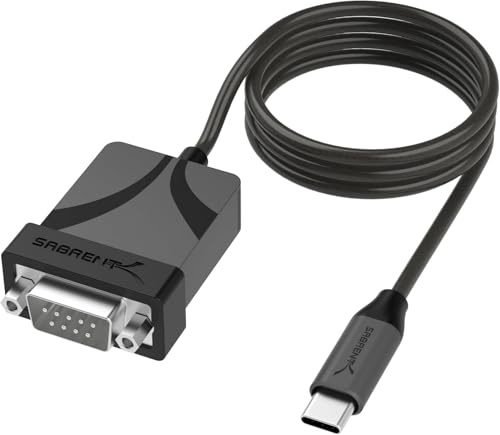 SABRENT USB-C to DB9 Serial RS-232 Adapter Cable, Prolific PL2303GS Chipset, USB 2.0, 1bps-12Mbps Baud Rate, for POS Terminals, Modems, GPS, Industrial Devices, 90cm (CB-D9C3)