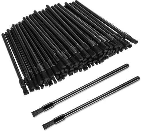 Dimeho 100 Pcs Black Lip Brushes Disposable Wand Nylon Bristles Nylon Handle Multifunctional Beauty Tool Kits