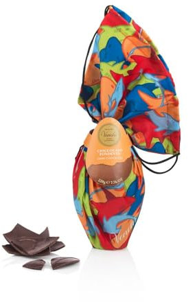 Venchi - Uovo di Cioccolato, Gusto Cioccolato Fondente 60%, con Sorpesa e Zainetto per Bambini e Teen, Senza Glutine, Vegano, 220 gr, Collezione Pasqua, Idea Regalo