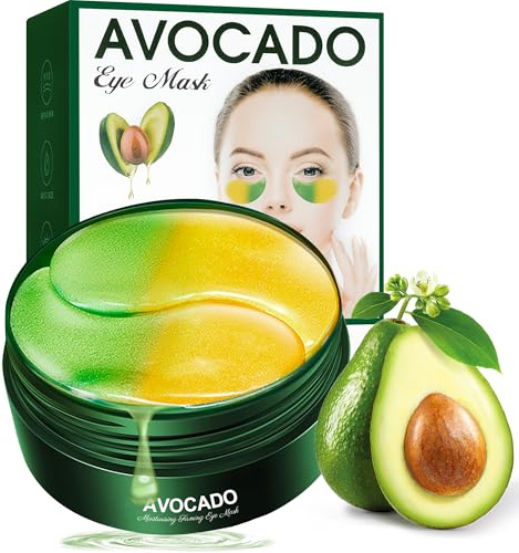 60 Pcs Collagene Patch Occhi, avocado Maschera per Gli Occhi, Patch Occhiaie e Borse, Anti-Rughe e Anti-Occhiaie, Rimuovi Borse e Puffiness, Effetto Idratante e Antietà