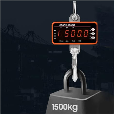 Bilancia da gru digitale, Bilancia digitale sospesa da 1500 kg/500 kg, bilancia for gru for carichi pesanti, dimmerabile, bilancia a gancio industriale a LED, bilancia elettronica(1500KG)
