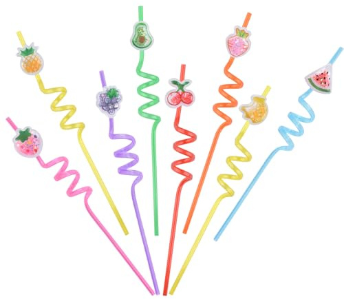 HOMMDECO Lot de 24 pailles en spirale réutilisables et pliables en plastique de qualité alimentaire pour décoration de fêtes d'anniversaire et rassemblements
