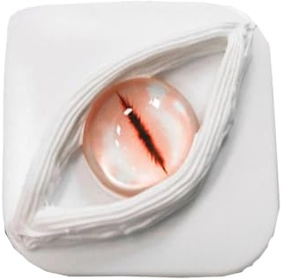 Halloween Contact Lenses Case, Scary Eye Contact Lens Storage Box with Tweezers & Suction Stick, Portable Travel Contact Lens Holder, Funny Personality Lens Container, No Lenses Included (White)