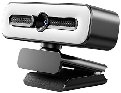 YVAAASIYC Webcam Full HD 4K 2K 1080P for Ordinateur Portable, Webcam avec Microphone et éclairage, Diffusion en Direct Automatique, Flexible(B11-2K)