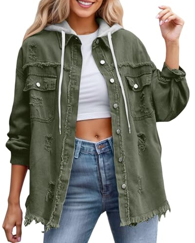 Luadnysin Giacca Jeans Donna Giubbotto di Jacket Imbottita Giacche Estiva Estivo Giacchetto Lunga Giubbotti Leggero Corto in Bomber Elegante Giacchino Primavera Giubbino