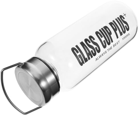 MUELODSIC Bouteille D'eau en Verre Transparent 1000 Ml Bouteille Étanche Portable Grosse Capacité Pratique pour Sport Randonnée et Fitness Écologique