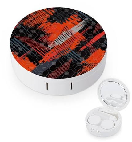 fkgvwo Contact Lens Case Vintage Red Black Contact Lens Holder Box Container Soak Storage Kit