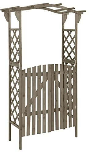 Générique Pergola avec Portail 116x40x204 cm Gris Bois de Sapin Massif,Maison & Jardin,Pelouses & Jardins,Vie en extérieur,Structures extérieures,Arches, treillages & pergolas de Jardin,316393