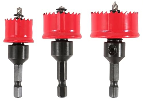 tlidfgeo 20mm 25mm 32mm M42 Bi-Metal Hole Saw Set with Hex Shank | 3Pcs Cobalt Hole Cutters For Impact Drills, Smooth Cuts On Metal Wood Plasterboard, Anti-Slip Hex Shank