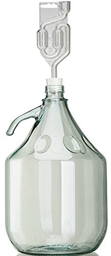 Unbekannt Set 5L Flasche + Stopfen + Gärröhrchen Weinballon Gärballon Glasflasche Gärbehälter