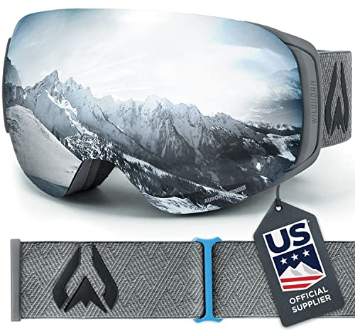 Wildhorn Roca Ski Goggles Men Women, ski goggles kid.Anti-Fog/Scratch 100% UV-Magnetic Lens-Snowboard Snow Goggles Men Women Adult