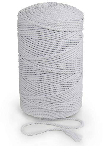 Cordón de Macramé 5 mm, 235 m, 2 Kg, 3 Strand Twisted Cuerda Teñida Tricapa de Algodón para Atrapasueños, Colgantes, Decoración de Pared, para Bodas, Cordel de Regalos - MB Cordas