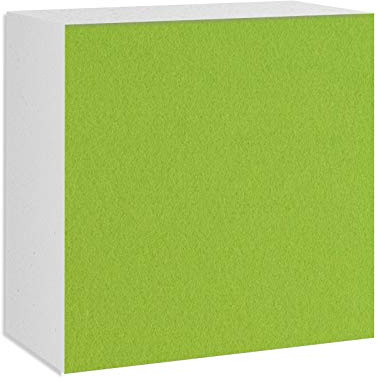 platino24 Schallabsorber Regaleinsatz 1 Element 33 x 33 x 10 cm Hellgrün I Akustikpaneele aus Basotect® G+ mit Akustikfilz I Akustikelemente kompatibel mit IKEA KALLAX oder EXPEDIT