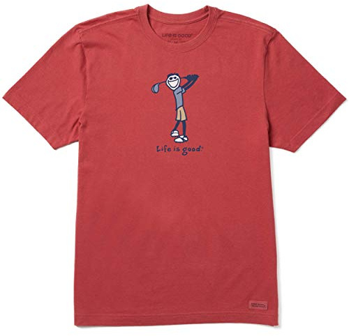 Life is Good Crusher T-shirt för män, kurzärmelig, Baumwolle, Grafik-T-Shirt, Golf Jake