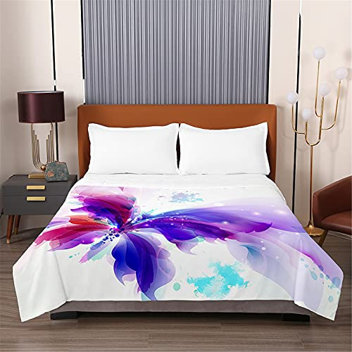 Oduo Moderna Colcha de Verano Colcha Bouti Colcha Acolchada para Cama Suave y Cómoda - Edredón Fresca Lavable para Primavera y Entretiempo Individual Matrimonio Infantil (Tinta Morada,180x220cm)