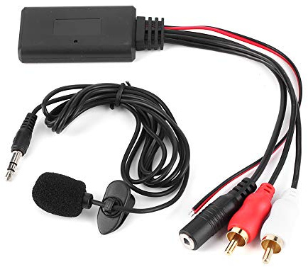 Tissting Bluetooth Empfängermodul, Universal Auto Adapter mit Mikrofon und RCA Kabel für Freisprechen und Musikstreaming, 12V Car Audio Adapter für Handys und Tablets