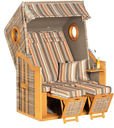 Sunny Smart Strandkorb 30 Z Bullauge Pinie Natura-antik Stoff 1235