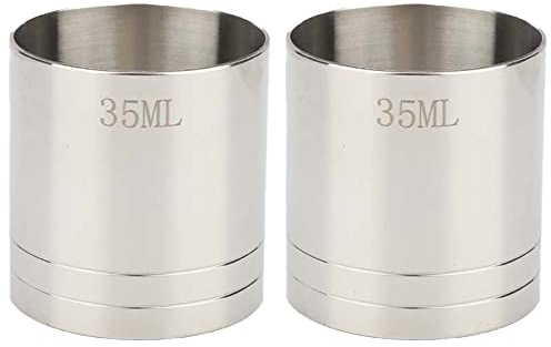 Thimble Bar Measures, Stainless Steel Jigger Spirit Measuring Cups for Drinks, Wine and Whisky - 2 Pack, 35ml