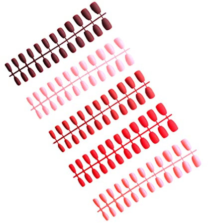Beavorty 120stücke Matte Künstliche Nagelspitzen Ballerina-kunstnägel Professionelles Werkzeug Für Nagelstudiogebrauch Rotwein Rosa Dunkelkaffee Hellrosa