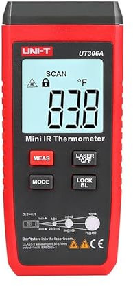 UNI-T UT306A Red Laser Thermometer Digital Infrared Thermometer Liquid Crystal Display Non-contact -35~300C(UT306A)