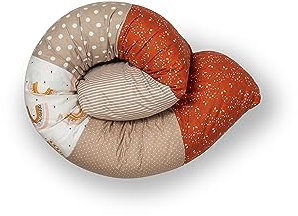 ULLENBOOM ® Baby Kuschelschlange 120x13 cm Regenbogen (Made in EU) - Kuschelschnecke in vielen Farben und Größen, Bezug: 100% OEKO-TEX Baumwolle, Nackenrolle, Kopfschutz für Wickeltisch