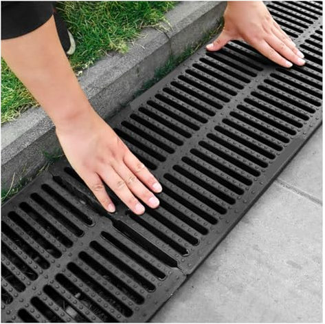 XPLKQXE Copertura Griglia Fogna, Griglia Rettangolare Acqua Piovana, Griglie Filtri Scarico, Filtro Protezione Grondaia Drenaggio, Garage Pozzo d'Acqua Piovana (Colore : Black-4cm, Taglia : 10pcs)