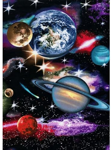 DAERLE pintura de diamante kit completo Universo de colores, 5D Diamond Pintura de Diamantes Planeta, Kit de Arte de Cristal para Adultos y Niños, Decoración de Pared 30x40cm