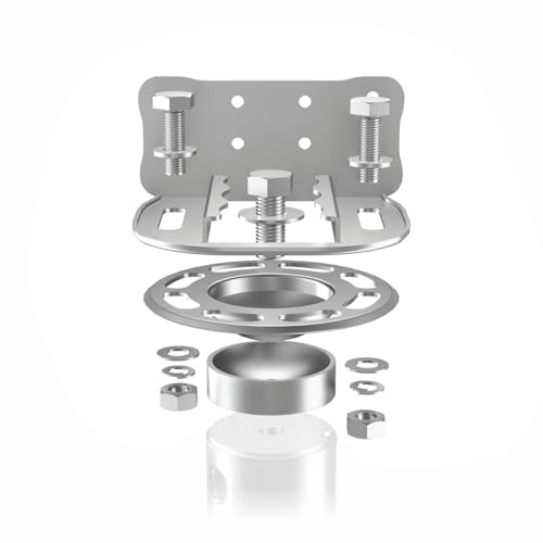Maxerio Lot de 4 Consoles Tilt (Support en Bois équarri) pour Fondation à vis avec Accessoires, galvanisé à Chaud