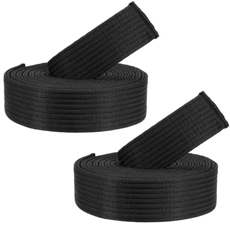 PATIKIL Cinturones de Rango de Taekwondo de Colores, Paquete de 2 Cinturones de Rango de Artes Marciales de Poliéster de 1.6 x8.5FT para Enseñanzaes, Negro
