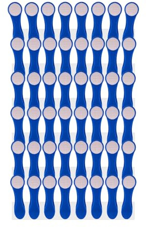 48 pinces à linge clips à linge avec ressorts hélicoïdaux en acier inoxydable et poignée souple Bleu Blanc