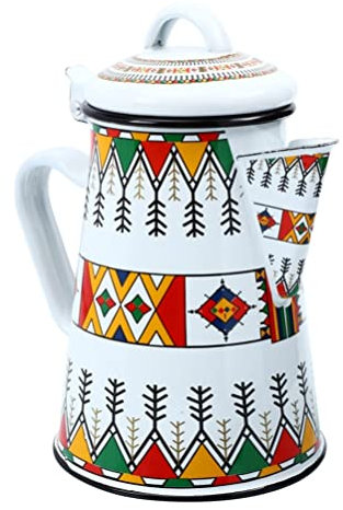 Kaffeekanne, Pfeifwasserkessel, Emaille-Perkolator, Emaille-Wasserkocher, Aluminiumtopf, Induktionsherd, Teekessel, emaillierter Milchtopf, italienischer Espressokocher, Emaille-Milchkännchen, Haush