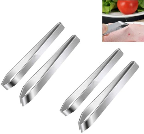 Pincettes à os,4 Pièces Pince pour Arêtes de Poisson en acier inoxydable,Professionnelle Pince à arêtes pour poisson,Pincette à Poisson,Pince Alimentaire,pour Chefs Cuisine