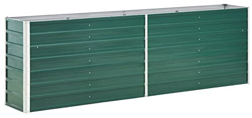 Homgoday Garten-Hochbeet Verzinkter Stahl 240×40×77 cm Grün Rasen, Garten Model47041