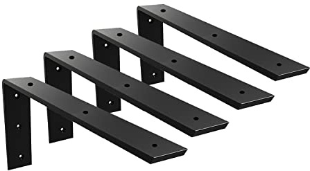 Arbeitsplatten-Halterung, 25,4 cm, strapazierfähig, 0,95 cm dick, schwarzer Granit, 25,4 x 15,2 x 6,3 cm, Regal-L-Halterung, Kamin-Korbels für Quarz/Granit/Holz/Beton/Laminat-Arbeitsplatten