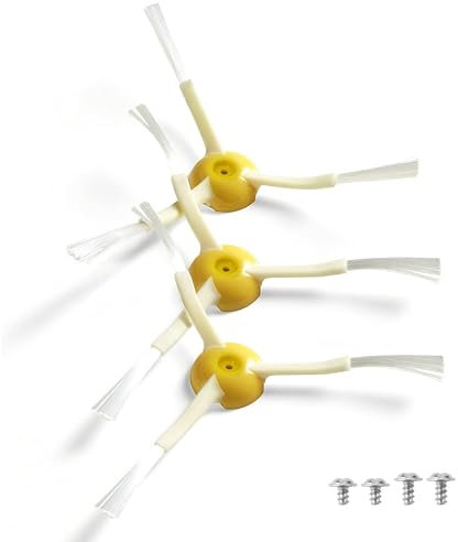 Pack de 3 Cepillos Roomba + 4 tornillos de distintos tamaños para optimizar la adaptabilidad. Recambio Roomba Compatible con (500, 600, 700, 800, 900) Accesorios Adecuados para Recambios Roomba