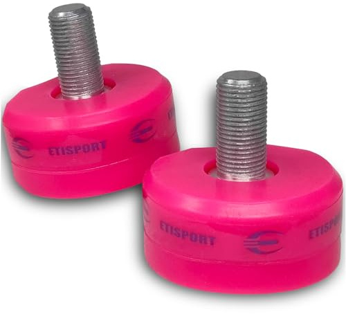 ETISPORT Par de Frenos Profesionales de Hockey Patines Fabricados en Caucho de Alta Resistencia. Ligeros Paso de Rosca estándar 16x1,25 mm (Fucsia Fluor)