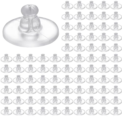 100 Piezas de Hebilla para Pendientes - Silicona para la Parte Posterior, Tapones de Repuesto, Pequeños Conectores de Silicona
