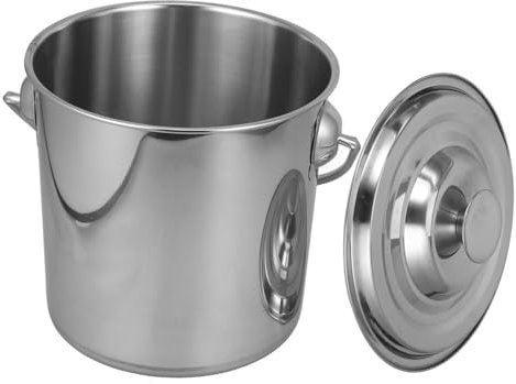 TOPBATHY Edelstahleimer Mit Deckel Für Wasservorrat Flüssigkeitsdichter Kücheneimer Als Vorratsbehälter Für Zuhause Und Hotel Stabiler Eimer Für Reis Und Hundefutter