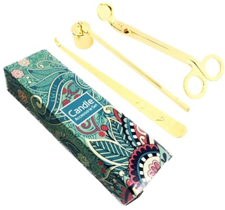 Coupe-mèche de bougie - Kit d'accessoires de bougie - Éteignoir en acier inoxydable - Cuillère à mèche de bougie - Coupe-mèche - Coupez les mèches pour une combustion uniforme et moins de suie.