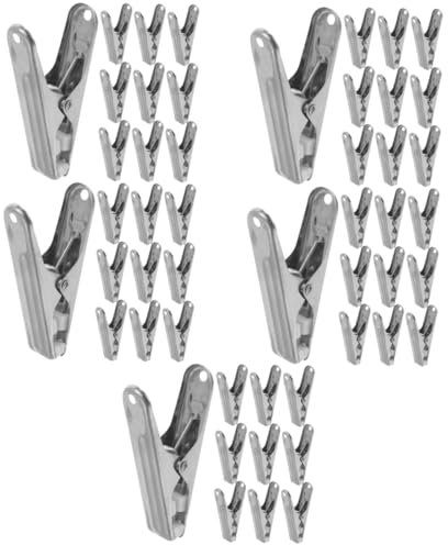 Garneck 50 Pièces Pinces À Linge en Acier Inoxydable Pinces À Coudre Pince À Linge Pinces À Robustes pour Aliments Pince De Séchage des Vêtements Pinces À Linge pour Suspendre Les