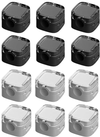 Cable Organizer Clips - 6 Pcs Magnetic Cable Organizer Storage Holder with Strong Adhesive - Hide Phone Charging Cable Keeper for Home/Office/Car/Desk/Nightstand (Black+White)