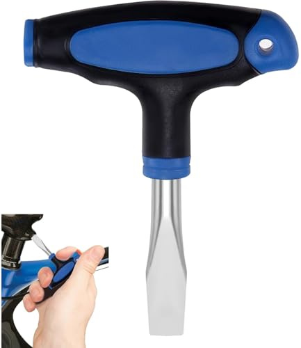 Yuiturt Cacciavite a testa piatta grande con manico a T, 10 mm, cacciavite a testa piatta con manico ergonomico, lama in acciaio al carbonio, barra a T in plastica ABS per set di film, treppiedi per