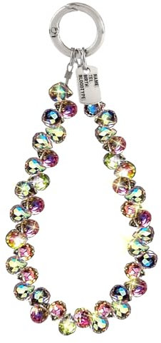 Glänzend Kristall Handykette Perlen Handyband Schlüsselband Kurz Kristalle Handyketten Schlüsselanhänger Armband Handschlaufe Handys Band für Handyhülle Phone Strap Phone Lanyard Keychain Bag Charms