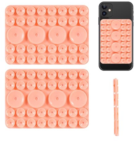 Soporte de silicona con ventosa para teléfono, ventosa de doble cara, agarre adhesivo multifuncional para iPhone y la mayoría de teléfonos celulares, videos de selfies (rosa)